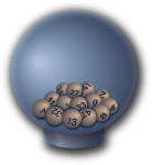 illustration of lottery number balls in a globe