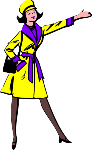 illustration of woman pointing, from Pixabay