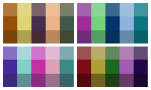 collage of color schemes generated with my interactive utility