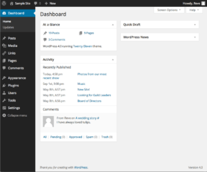 screenshot of WordPress Dashboard